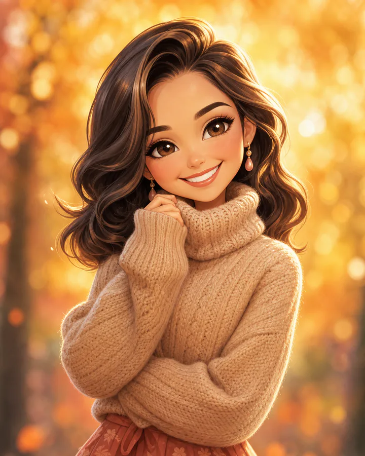 Cozy chibi portrait style example
