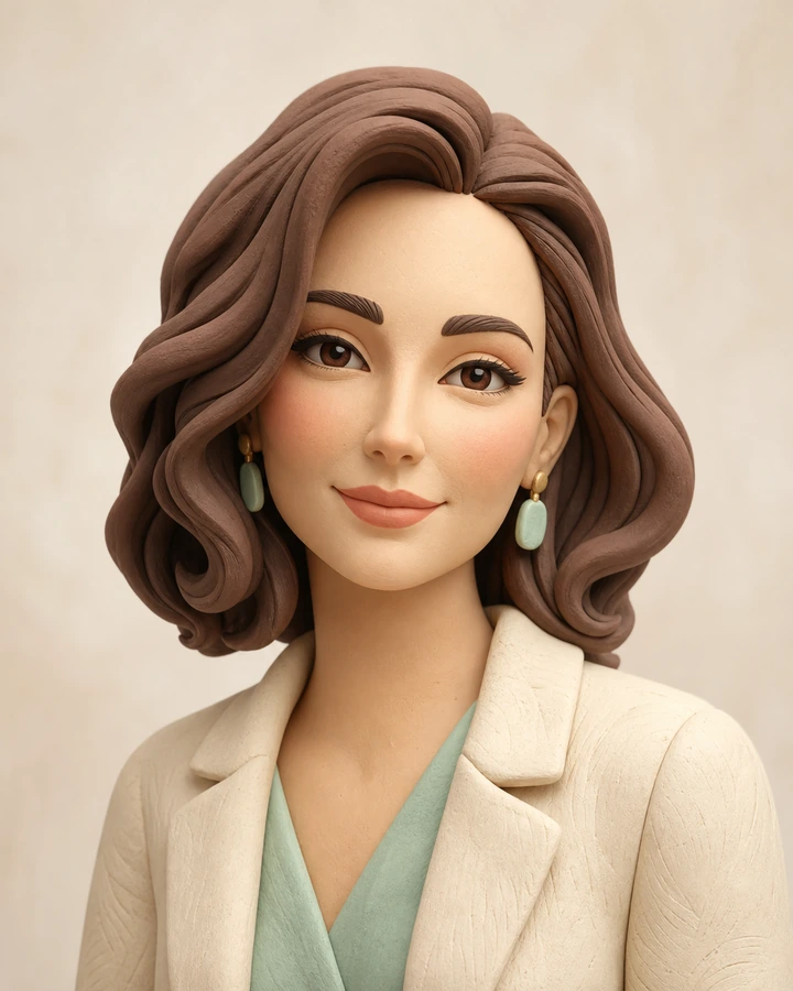 Cream clay portrait style example
