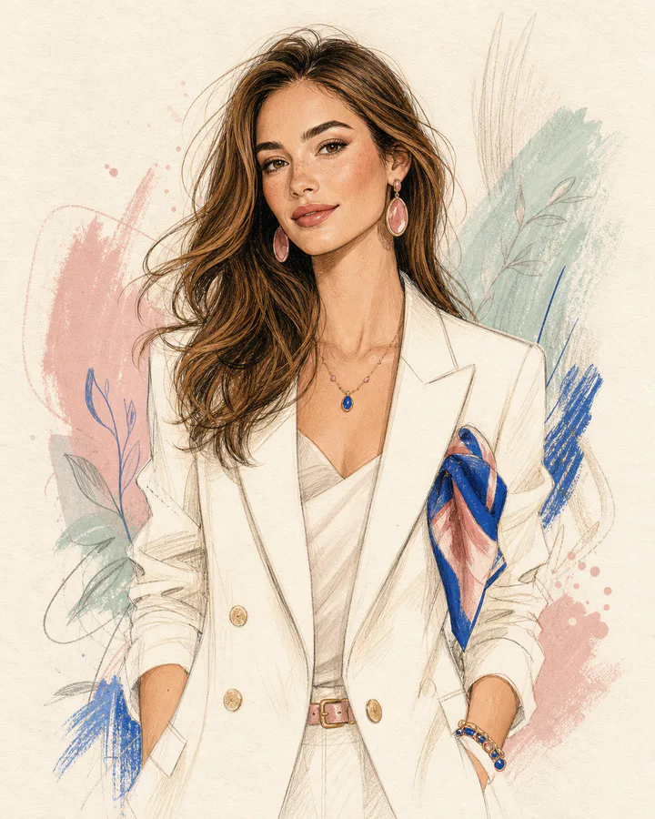 Fashion sketch portrait style example