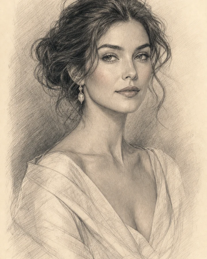 Pencil sketch portrait style example